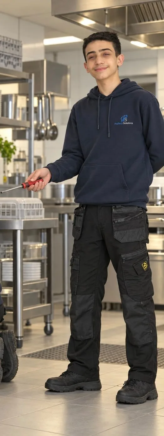 Technieker van Protech Solutions in bedrijfskledij